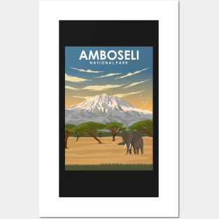 Amboseli National Park Africa Travel Poster Posters and Art